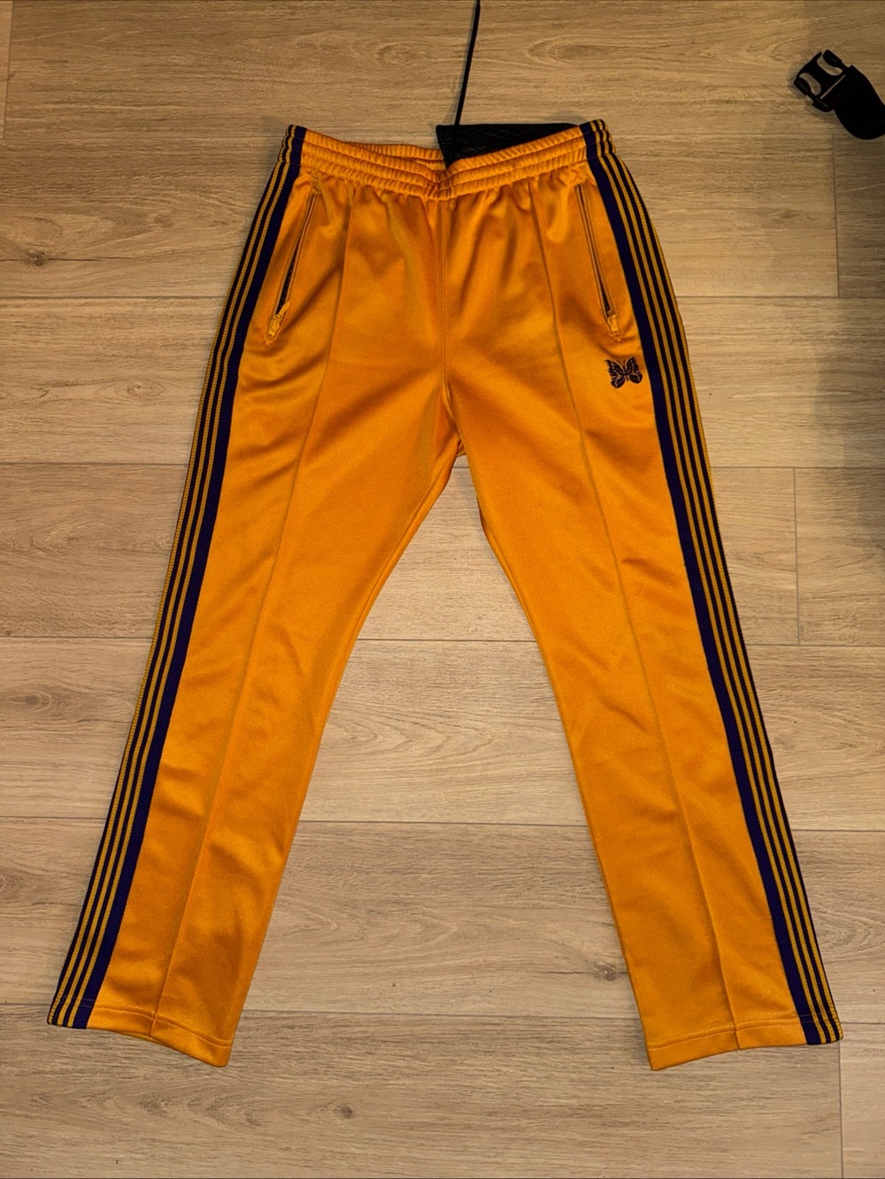Needles Orange Track Pants with Side Stripes